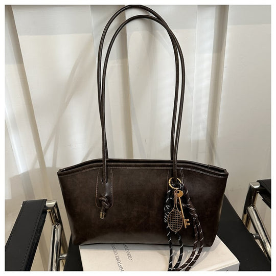 Women's Elegant Large Capacity Tote Bag | Solid Color Shoulder Bag for Work, Daily Commute & Casual Use