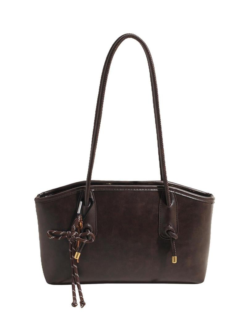 Women's Elegant Large Capacity Tote Bag | Solid Color Shoulder Bag for Work, Daily Commute & Casual Use